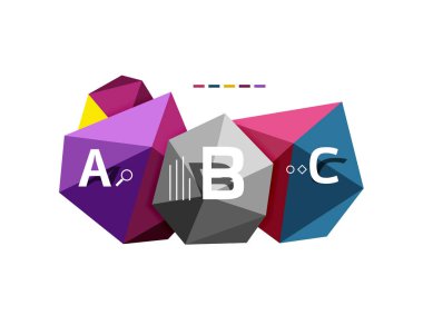 Soyut düşük Poli infographics şablonu