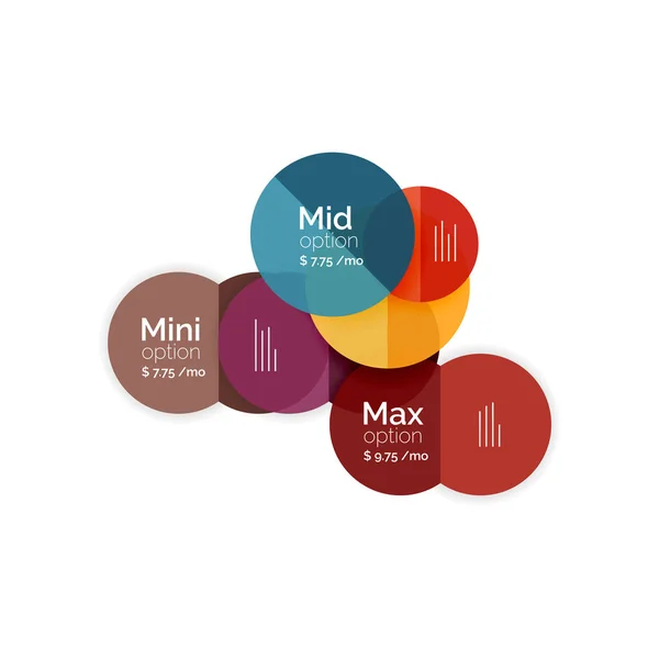 Diagramas de opções de negócio de círculo — Vetor de Stock