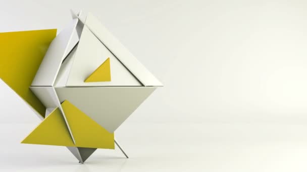 3 d の幾何学的なオブジェクトをアニメーション化 — ストック動画