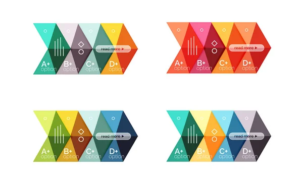 Vector collectie van kleurrijke geometrische vorm infographic banners — Stockvector