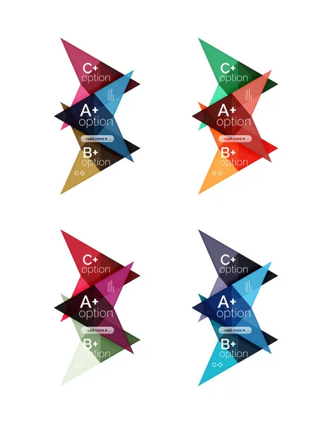 Flecha colorida opção banners infográficos, modelos geométricos de negócios — Vetor de Stock