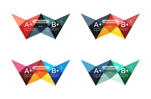 Modelli di frecce colorate per banner con opzione vettoriale, layout infografici — Vettoriale Stock