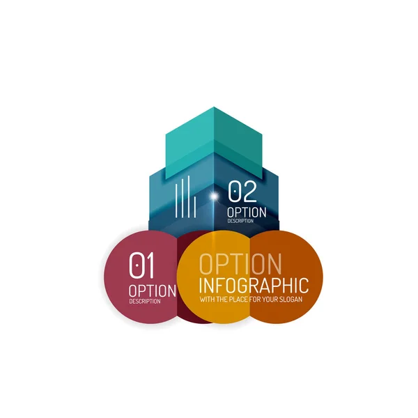 Sfondo astratto, modelli di opzioni infografiche geometriche — Vettoriale Stock