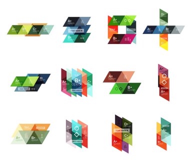 Vektör üçgen geometrik Infographic kümesi