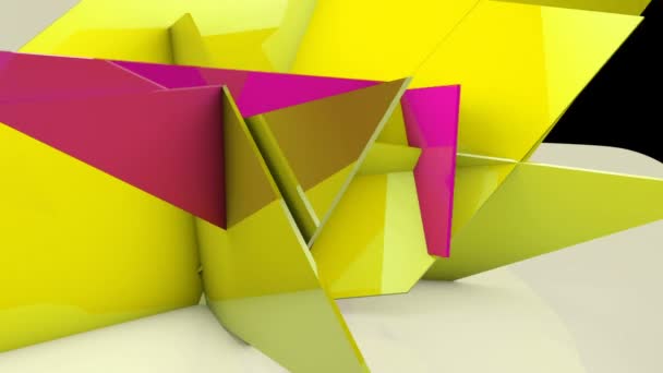 3D geometrik duvar dönüştürme — Stok video
