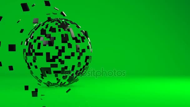 Animated 3d geometric sphere — Stock Video