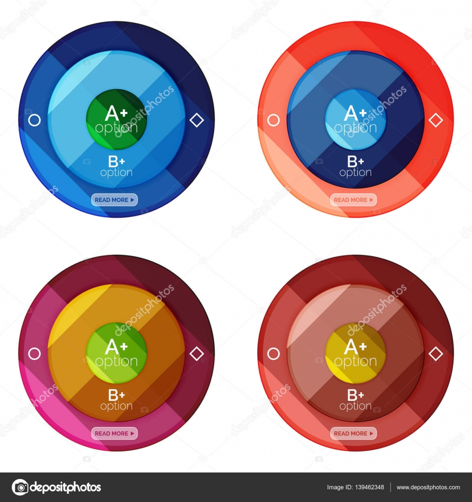 Set of round option diagram template for your data or options Stock ...