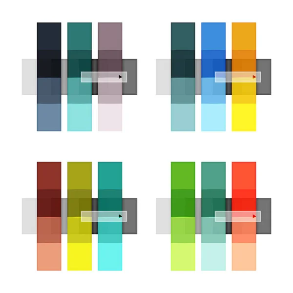 Set di modelli infografici a strisce colorate — Vettoriale Stock