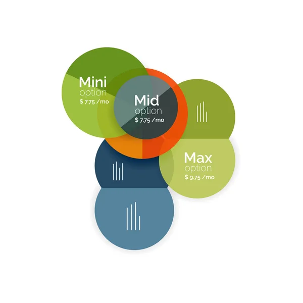 Diagramas de opções de negócio de círculo — Vetor de Stock