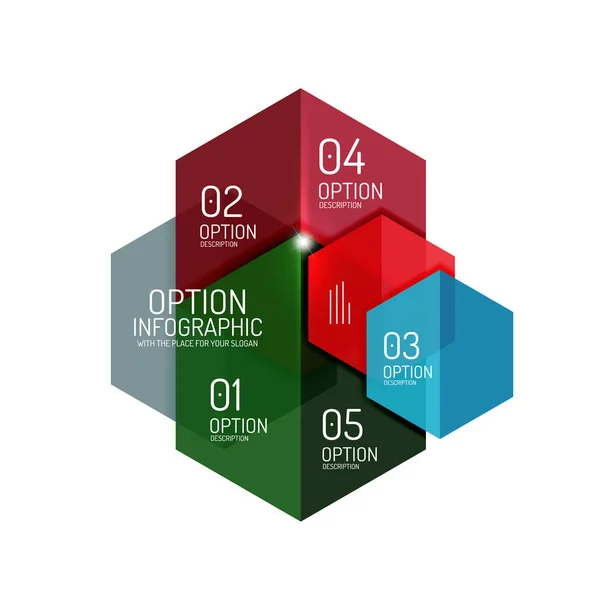 Plantillas infográficas de botón de opción de negocio de papel — Vector de stock