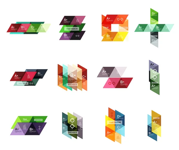 Ensemble vectoriel d'infographies géométriques colorées — Image vectorielle