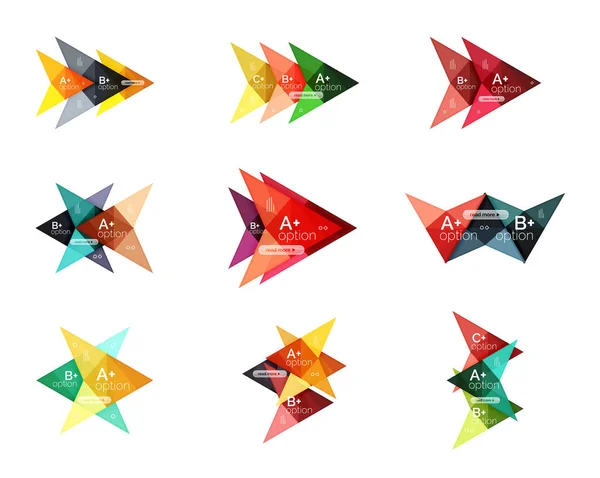 Modèles de flèches de bannière d'option vectorielle colorée, mises en page infographiques — Image vectorielle
