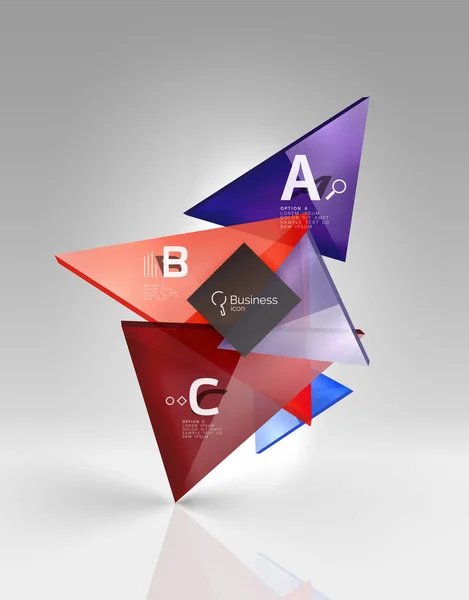 Renkli parlak cam üçgen boş 3d alanı — Stok Vektör