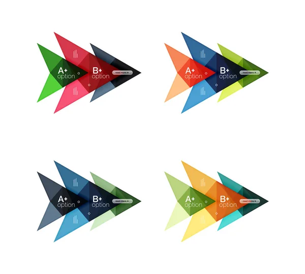 Vector colorful arrow option infographics templates set — Stock Vector