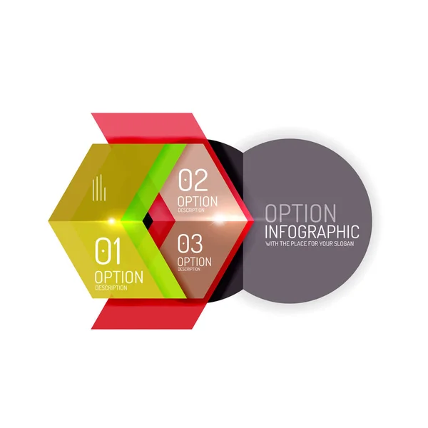 Sfondo astratto, modelli di opzioni infografiche geometriche — Vettoriale Stock