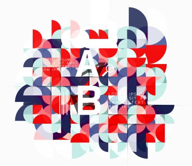 Soyut daire geometrik kompozisyon üzerinde beyaz izole