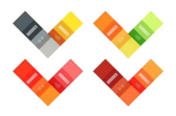 Färgglada ränder infographic mallar set — Stock vektor