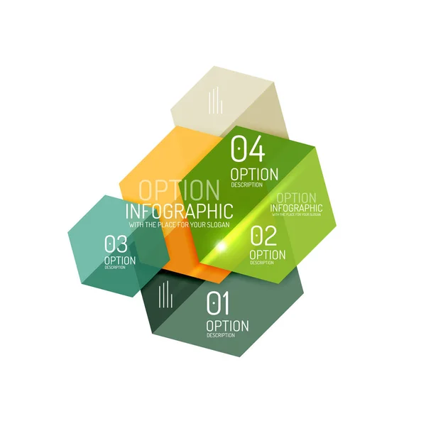 Modèles de diagramme infographique hexagone — Image vectorielle
