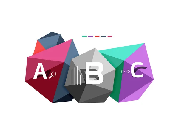 Abstract low poly infographics template — Stock Vector