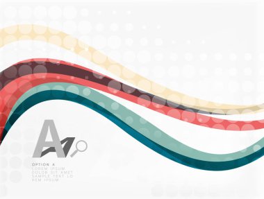 Üst üste gelen dalga çizgili renk, arka plan vektör.