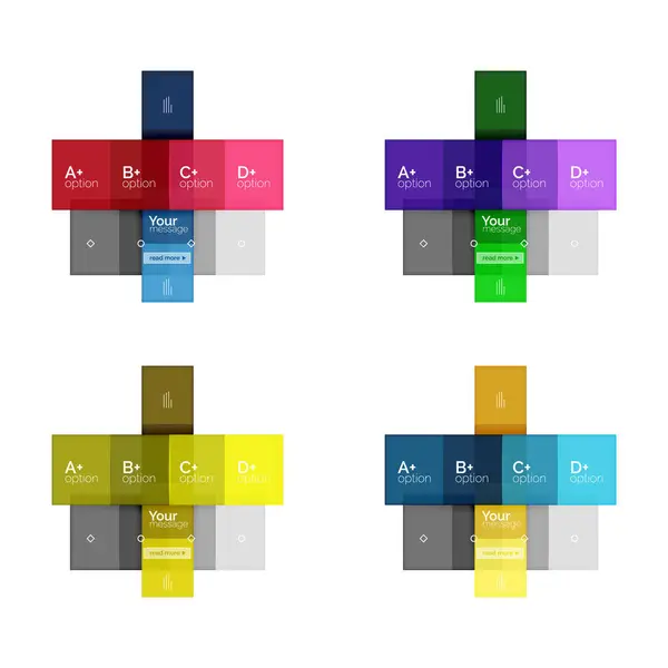 Modèles d'infographie de bandes vectorielles de couleur — Image vectorielle