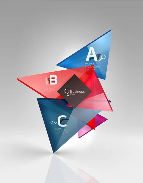 Vector 3d driehoek abstracte achtergrond — Stockvector