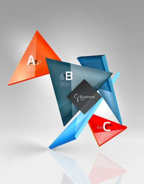 Vector 3d driehoek abstracte achtergrond — Stockvector