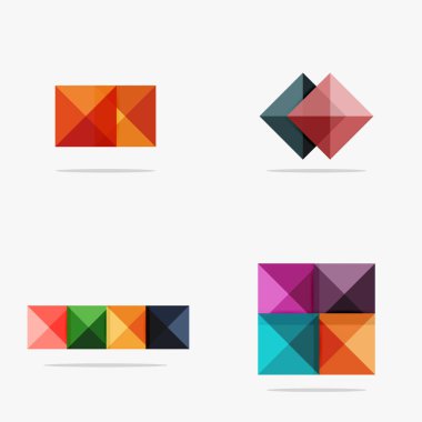 Kare arka veya içerik için Infographics kümesi