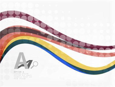 Şeffaf noktalı soyut dalgalı çizgiler