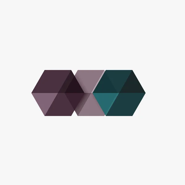 Plantillas de negocio abstractas geométricas en blanco, diseños de hexágono — Vector de stock