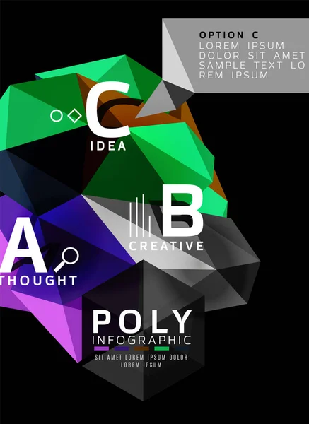 Infografías poligonales abstractas — Archivo Imágenes Vectoriales