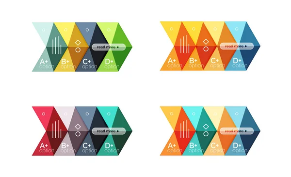 Set kleur abstracte pijl optie infographic sjablonen — Stockvector