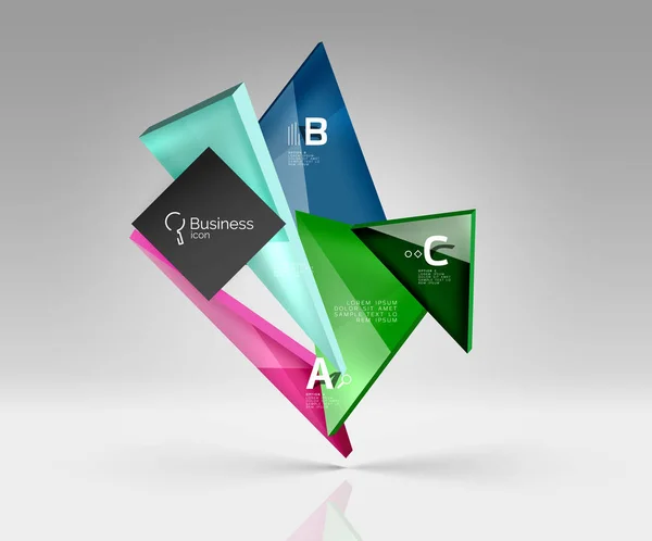 Geometryczne szkła trójkątów streszczenie tło — Wektor stockowy