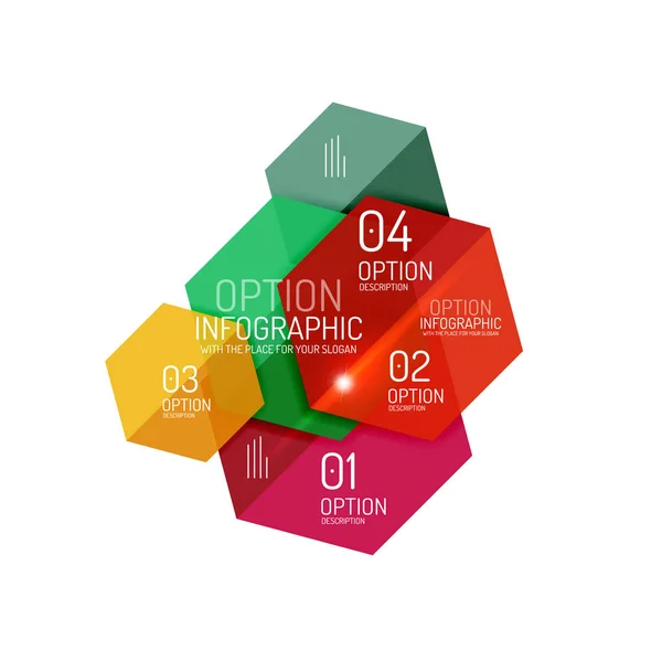 Kağıt geometrik soyut Infographic düzenleri — Stok Vektör