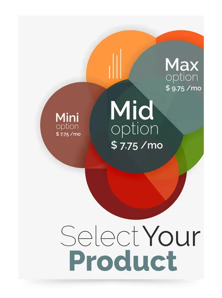 Layout de negócios - selecione seu produto com opções de amostra — Vetor de Stock