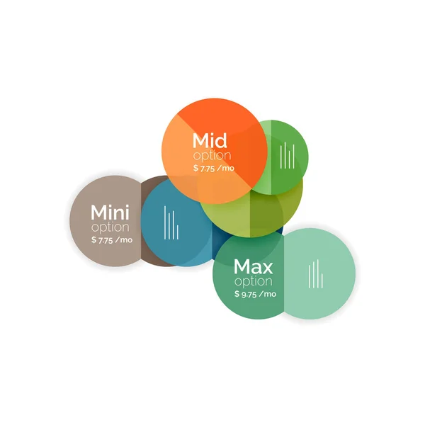 Diagramas de opções de negócio de círculo — Vetor de Stock