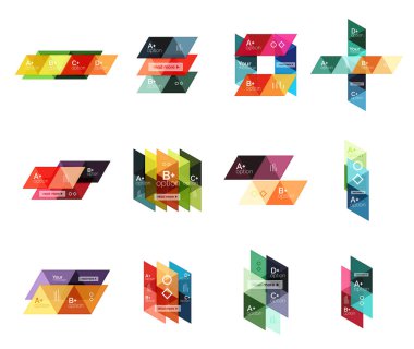 Vektör set renkli geometrik Infographics of