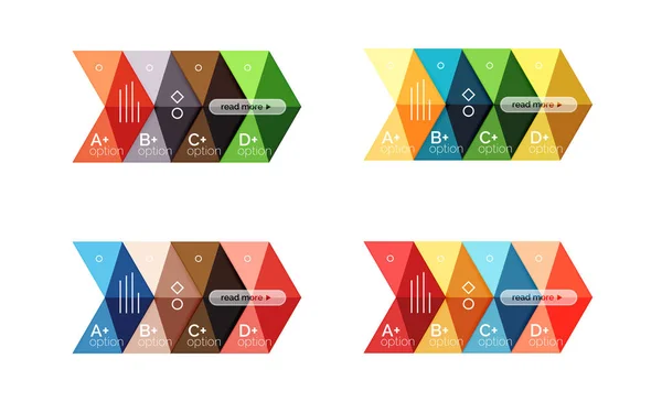 Wektor zbiory kolorowy kształt geometryczny infografikę banerów — Wektor stockowy