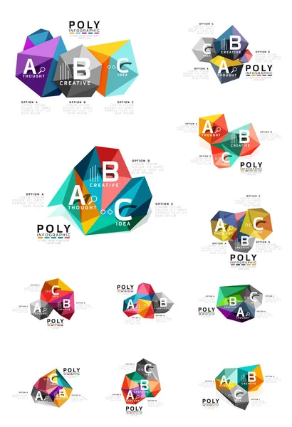 Moden low poly infographics template — Stock Vector