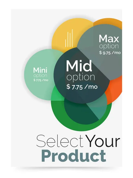 Obchodní brožura krytem s vyberte možnost diagram — Stockový vektor