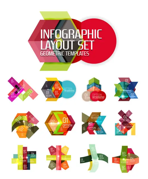 Creative paper geometric business infographic background templates — Stock Vector