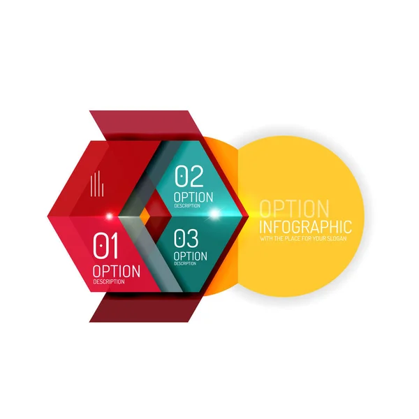 Creatief papier geometrische zakelijke infographic achtergrond sjablonen — Stockvector