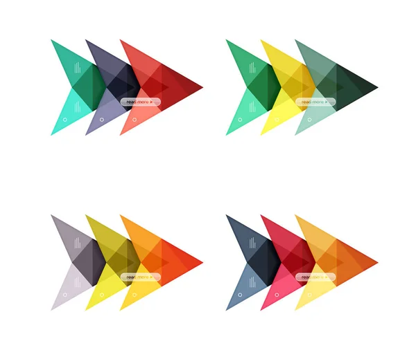 Vector colorido flecha opción infografías plantillas conjunto — Archivo Imágenes Vectoriales