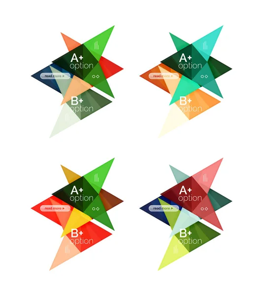 Vecteur flèches colorées option infographies modèles ensemble — Image vectorielle