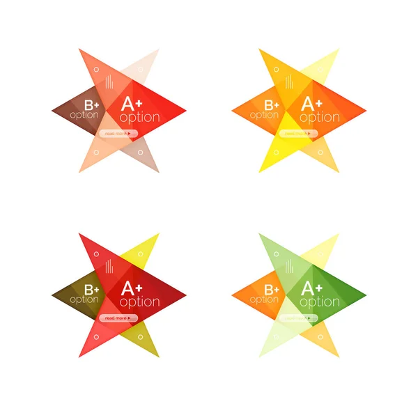 Plantillas de flecha de banner de opción de vector colorido, diseños infográficos — Vector de stock