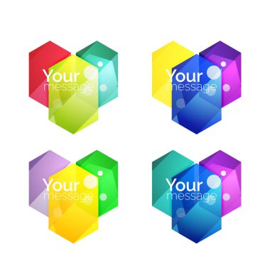 İçeriğiniz için vektör parlak boş kutuları kümesi