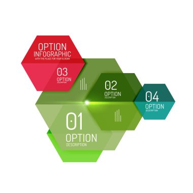 Hexagone Infographic diyagramı şablonları