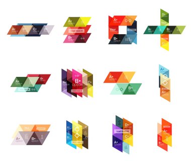 Vektör set renkli geometrik Infographics of