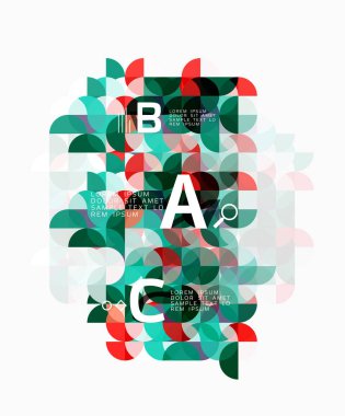 Soyut daire geometrik kompozisyon üzerinde beyaz izole