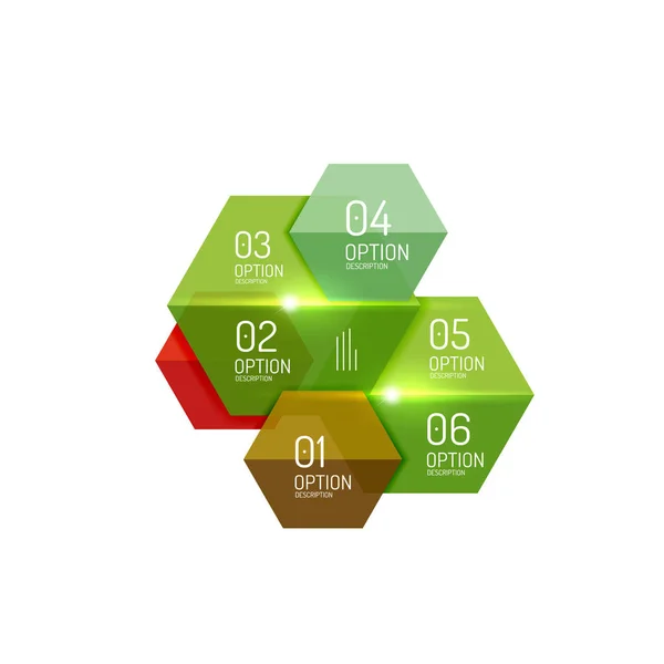 Hexagone infographic 다이어그램 템플릿 — 스톡 벡터